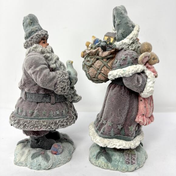 Vtg Holiday Workshop Christmas Collection Gray Ceramic Figurine Santa Lot of 2 - Picture 10 of 10
